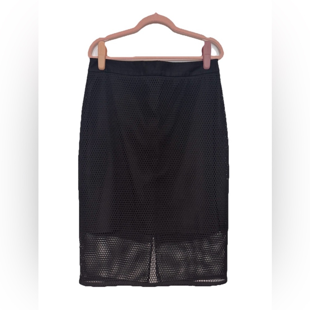 Anne Taylor Black Mesh Pencil Skirt - Women - 12